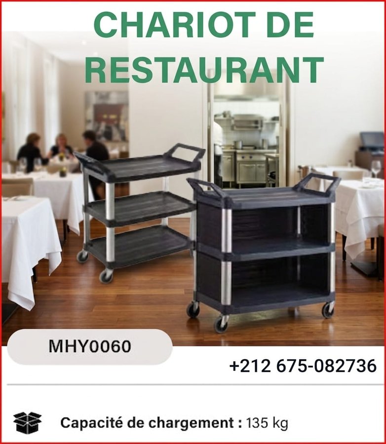 Chariot de restaurant, charge 135 kg (réf MHY0060)