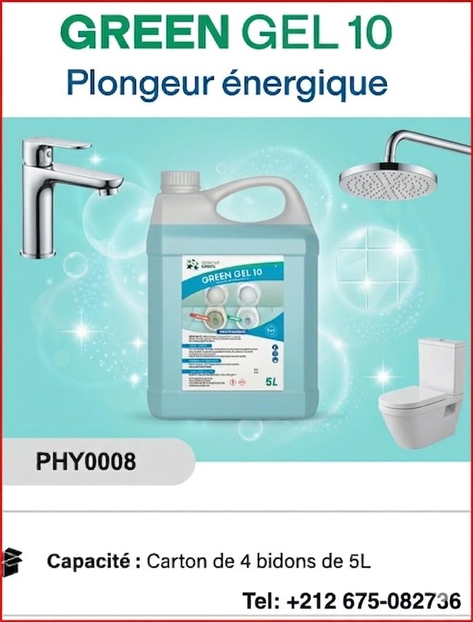 GREEN Gel 10 – plongeur énergique pour vaisselle professionnelle (réf PHY0008)