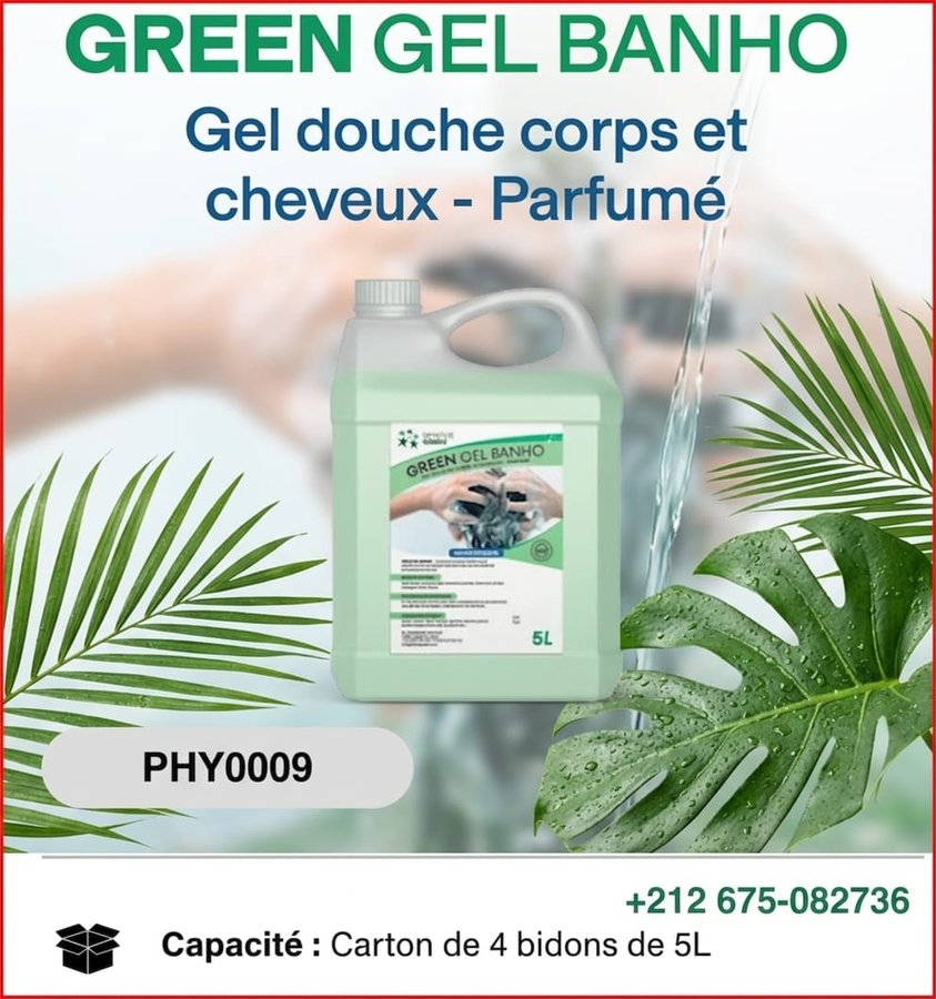 GREEN Gel Banho – gel douche corps et cheveux parfumé (réf PHY0009)