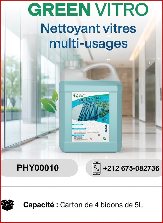 GREEN Vitro – nettoyant vitres et surfaces multi-usages (réf PHY0010)