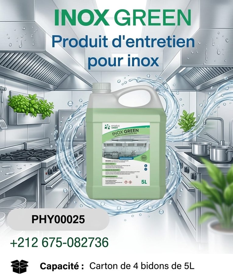 INOX GREEN – produit d'entretien pour surfaces inox (réf PHY0025)