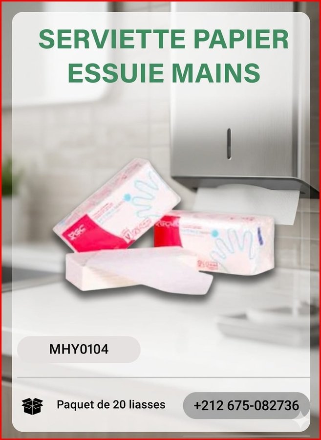Serviettes papier essuie-mains (réf MHY0104)